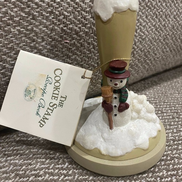 NEW Brown Bag Cookie Art Stamp Christmas Snowman Broom #15 1995 Hill Design Tag - Picture 5 of 10